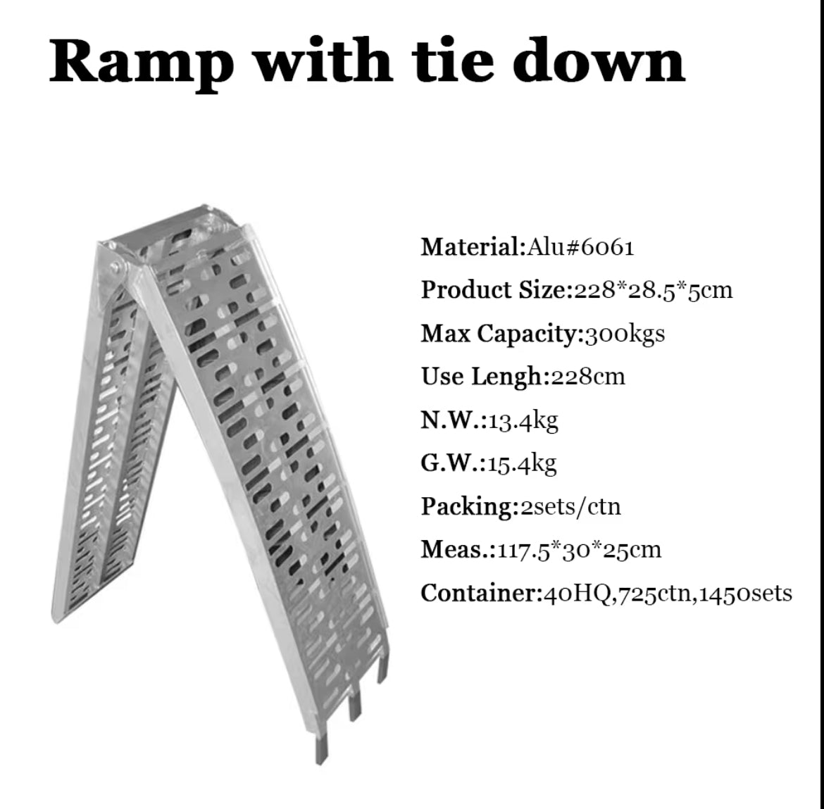 660lb Heavy Duty Loading Ramp 6061
Aluminum Motorcycle Arched Foldable Dirt Bike