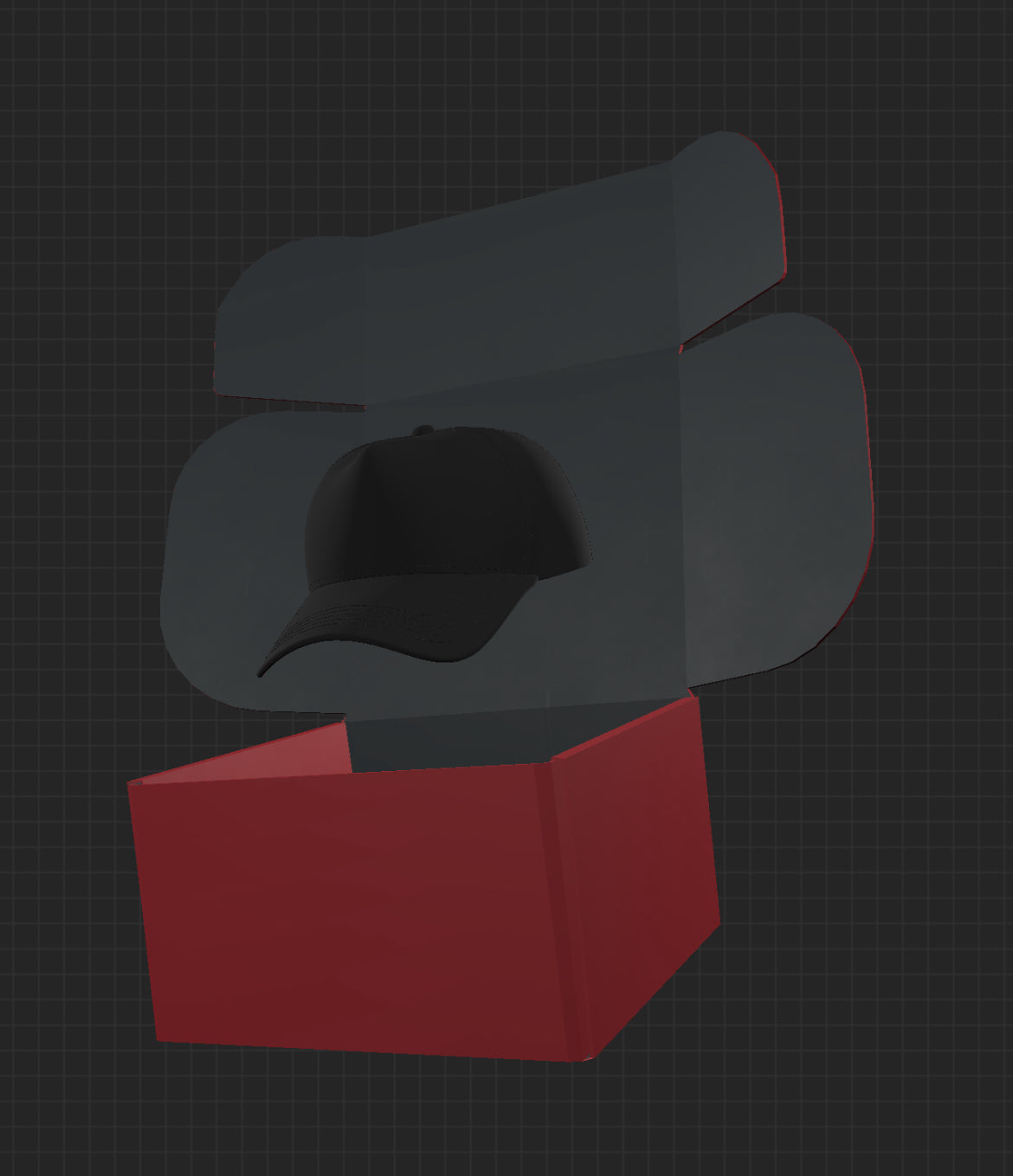 3D Hat and Box mockup